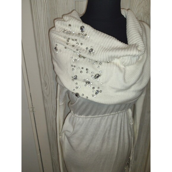 Victoria Secret Women's Sweater Dress Rhinestone Sparkle Cowl Neck Sz M - Picture 7 of 13
